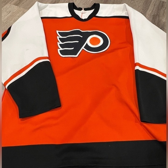 VTG Vintage 80’s Philadelphia Flyers NHL Maska Ultrafil Sz M Embroidered Jersey - Picture 4 of 10